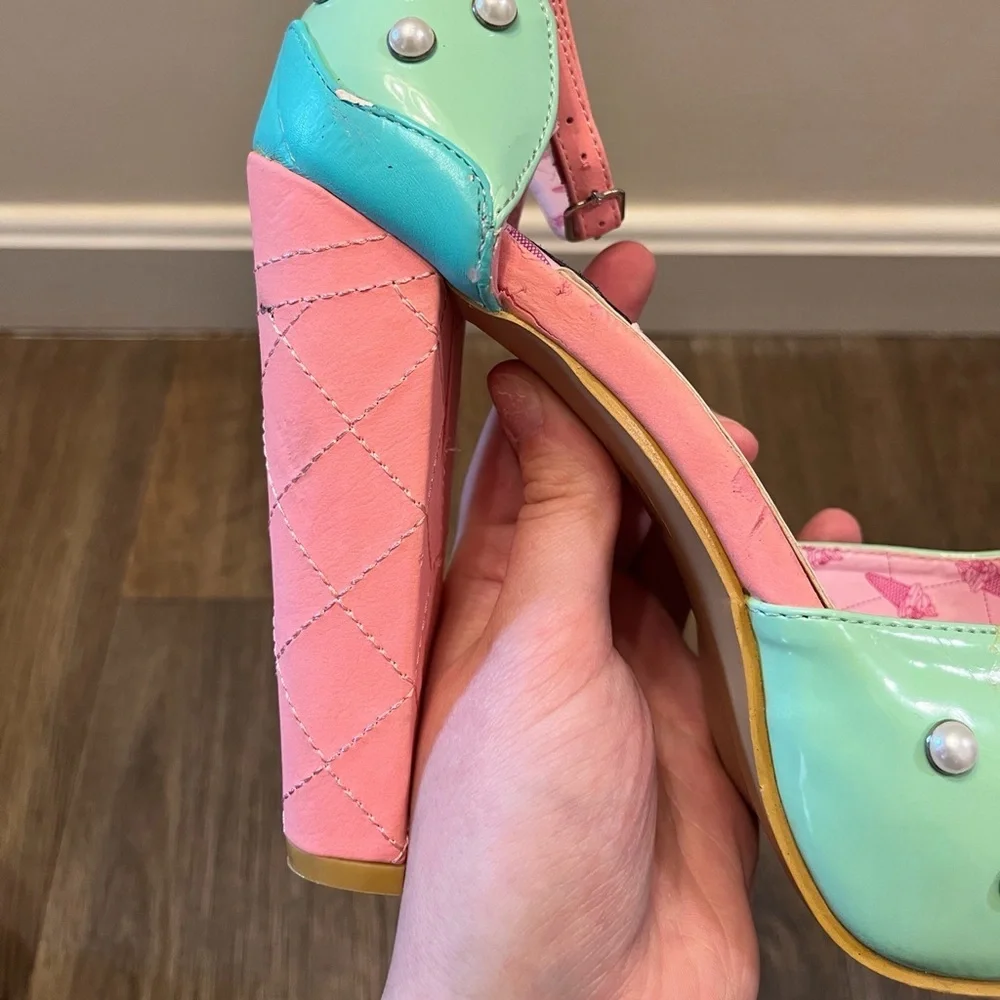 Iron Fist Mint and Pink Platform Heels - Picture 11 of 16